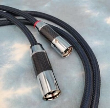 Maze Audio Reference Silver XLR 2 Meter Interconnects Pair Rhodium Carbon Plug