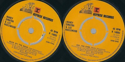 DISCO 45 GIRI NANCY SINATRA & LEE HAZLEWOOD    DID YOU EVER // BACK ON THE ROAD