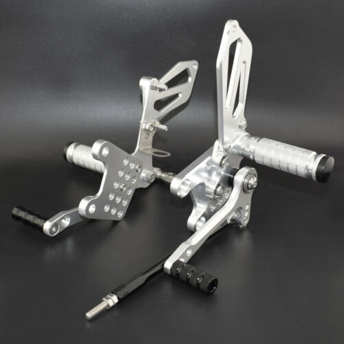Silver Adjustable Rearset Footrests For SUZUKI SV650/S SV1000 GSXR 600 750 1000 - Picture 3 of 8