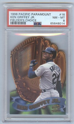 1998 PACIFIC PARAMOUNT FIELDER S CHOICE #16 KEN GRIFFEY JR. PSA 8 NM-MT HOF