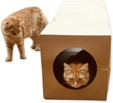CATMAT Cat Tunnel Toy Large Heavy Duty Brown Paper Indoor Collapsible, Kittens,