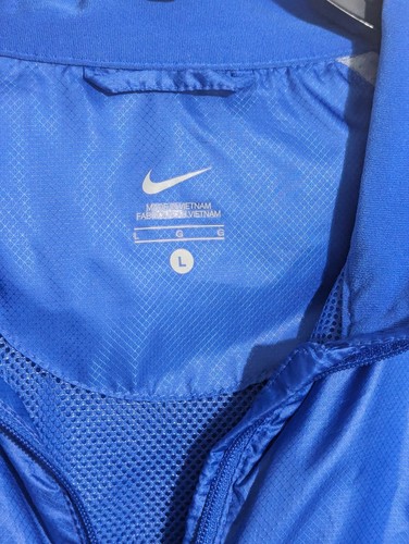 Womens Nike Blue Reflective Lightweight Full Zip Jacket Windbreaker Size L - Picture 5 of 6