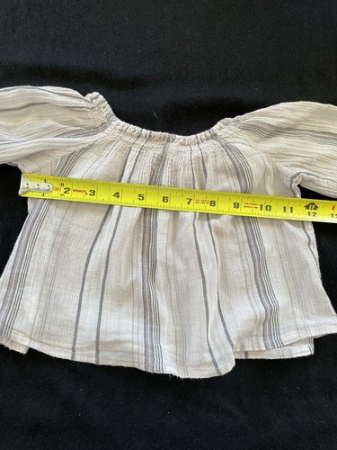Bonpoint Mauve/Grey/Silver Gauze Shirred Neck Long Sleeve Blouse-12Mos - Picture 5 of 7