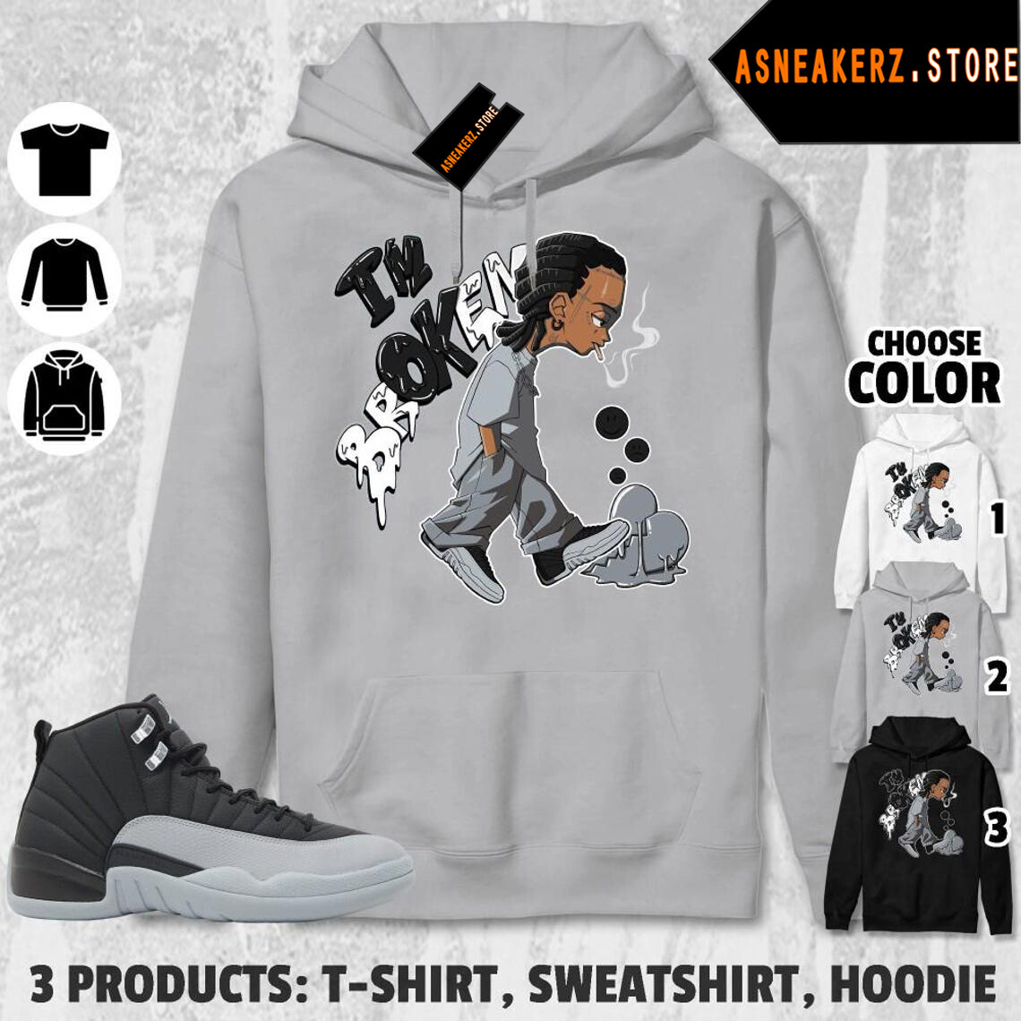 Shirt Match AJ 12 Barons Wolf Grey Sneaker Matching I'm OK