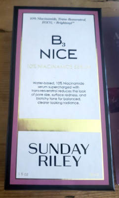 Sunday Riley B3 Nice 10% Niacinamide Serum 1 oz / 30 mL Full Size NEW IN BOX 