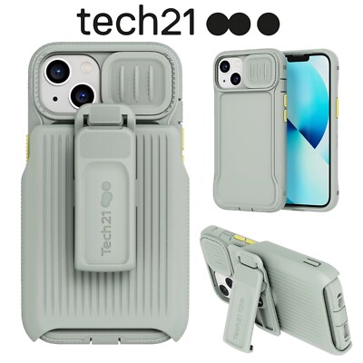 Offizielle Original Tech21 (iPhone 16e/14/13) Hülle robust Gürtelclip Holster Cover