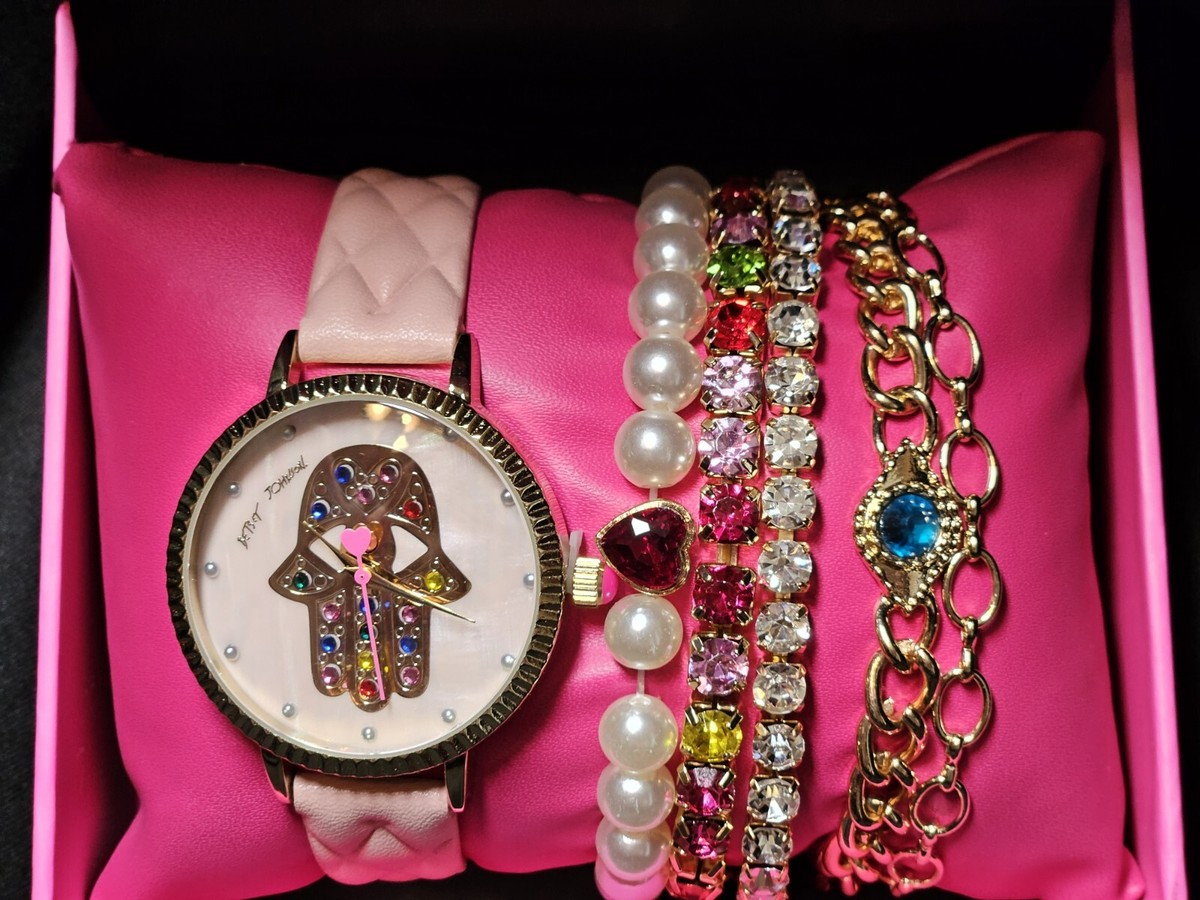 NEW Betsey Johnson Mystic Hamsa Eye Watch with 5 Bracelets 