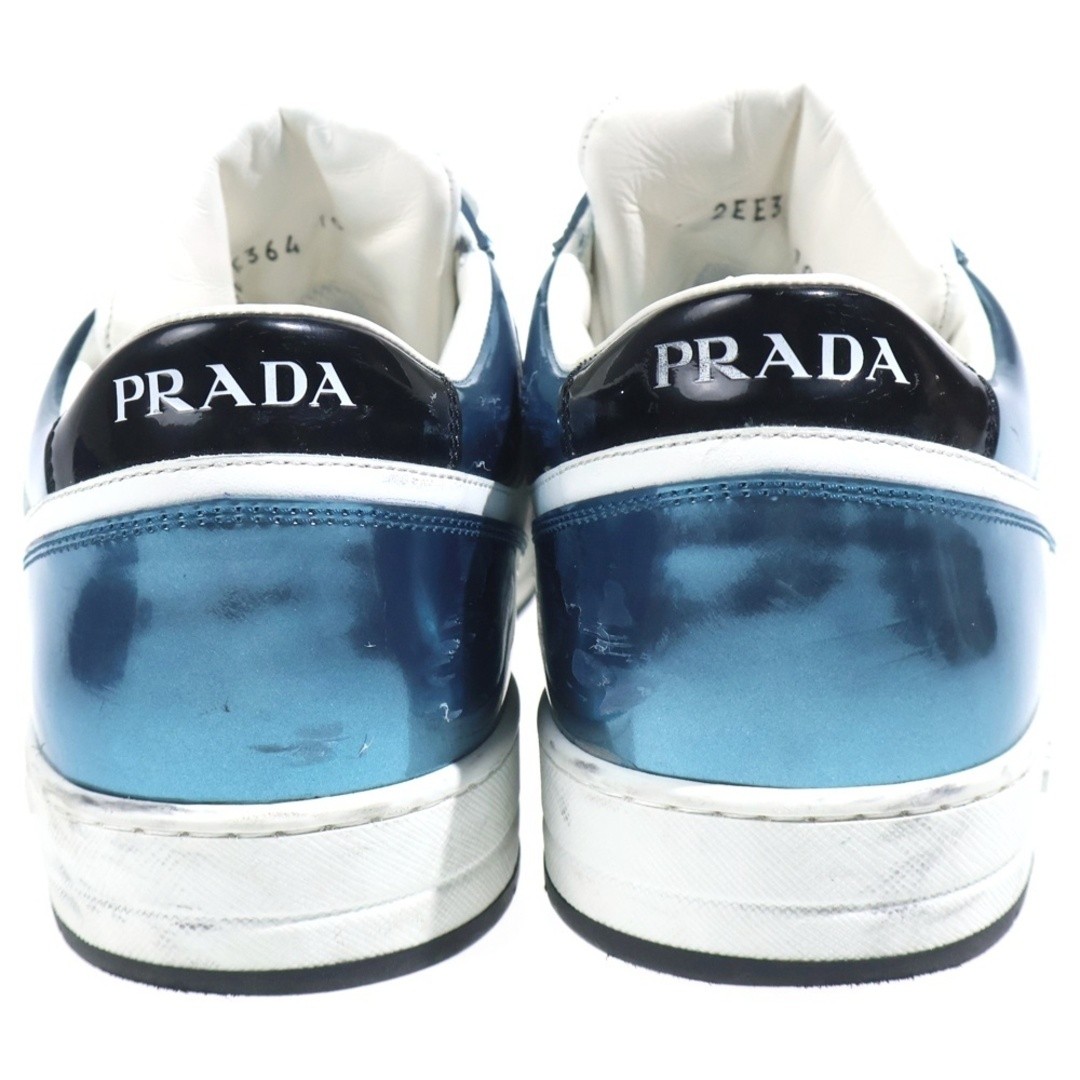 PRADA Downtown Enamel Sneaker Low-cut Shoes White blue 2EE364 Used 8d549d9cb55bb thumbnail 3