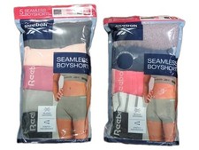 New Reebok 2 Pairs 5 Pk Seamless Boyshorts Underwear Size XL A4