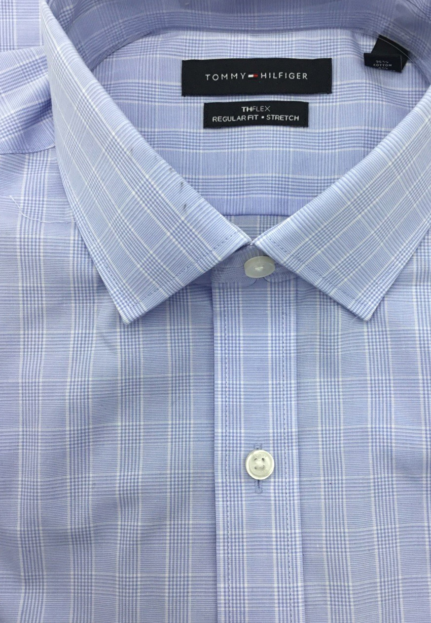 Tommy Hilfiger Men's Th Flex Essentials Wrinkle Free Blue 15.5 in 32-33 image 2