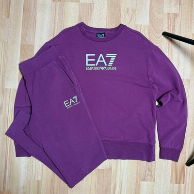 Women's purple Emporio Armani EA7 sweatshirt and pants tracksuit size L