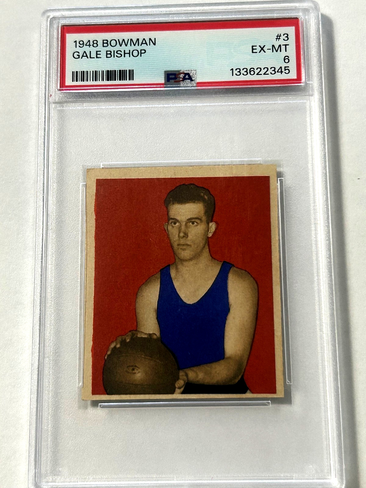 1948 Bowman #3 Gale Bishop   PSA  6   Philadelphia Warriors