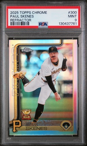 2025 Topps Chrome Paul Skenes Rookie Cup Refractor PSA 9 #300 Pirates