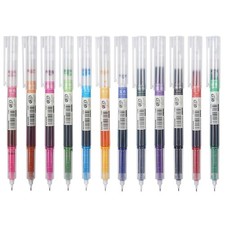 Quick Dry Gel Pens set 0.5mm Fine Point Smooth Writing 12 Colors