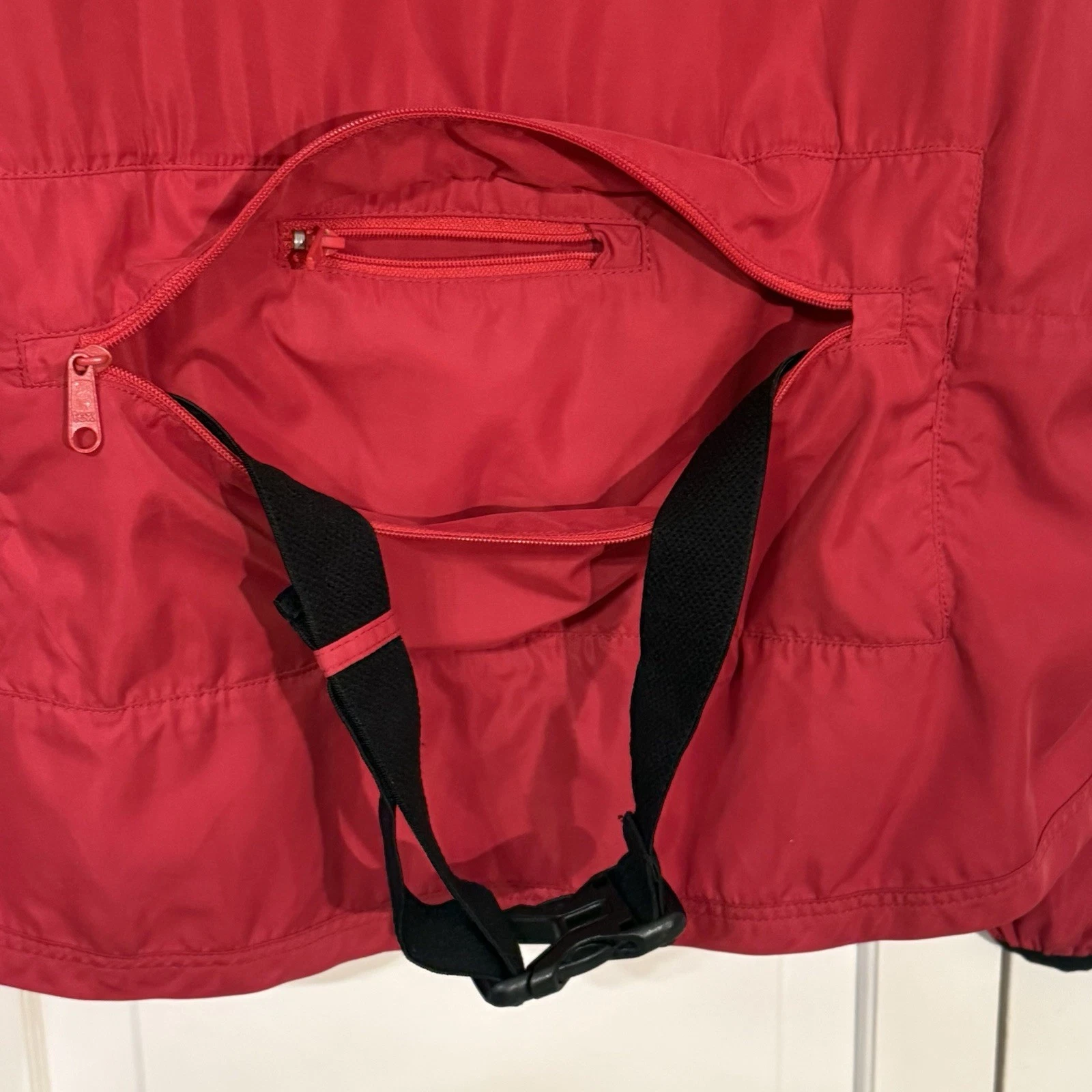 Bearded Goat Full Zip Up Jacket Red Size Small Lumbar Pocket Outdoor Hiking image 6