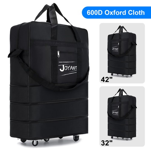 32"/42" Foldable Duffle Luggage Bag Expandable Travel Bag W/ Rolling Wheels