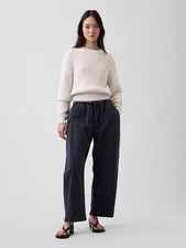 Poplin Easy Double-Knee Barrel Pants