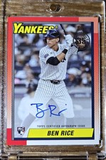 Rare BEN RICE 2025 Topps Baseball 1990 Topps Autograph #90B2-BRI AUTO Rookie RC