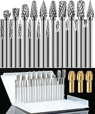 3Pcs Collects and 20Pcs 1/8" Shank Carbide Burr Compatible with Dremel Milwau...