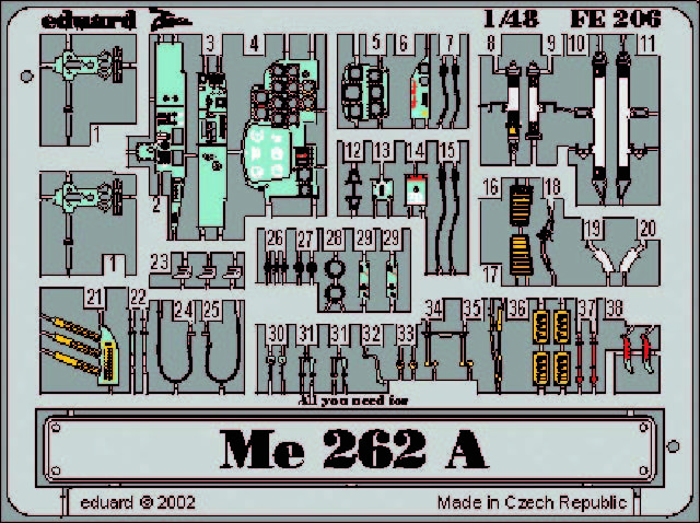 Eduard Accessories FE206 - 1:48 Me 262 A-2 - Etched Set - New
