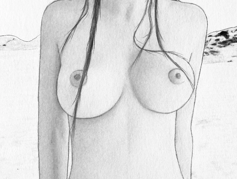FEMALE NUDE FIGURE Original Graphite And Charcoal NUDIST DRAWING By Lucy Potter - Image 4 of 4