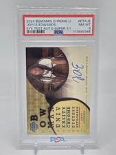 Joyce Edwards 2024 Bowman Chrome U Eye Test Superfractor Auto 1/1 On-Card PSA 8