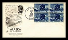 US COVER ALASKA STATEHOOD AIR MAIL FDC SCOTT C53 BLOCK OF 4 HAND CANCEL
