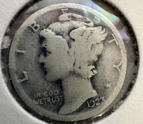 1923 S Mercury Dime circulated 90% Silver About Good AG , Average circulated