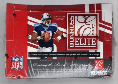 2007 DONRUSS ELITE NFL FOOTBALL FACTORY SEALED HOBBY BOX **2 HITS**