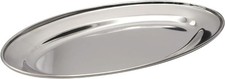 OVAL PLATTER SERVING STAINLESS STEEL ROUND TRAY DISH CATERING DINNER BUFFET