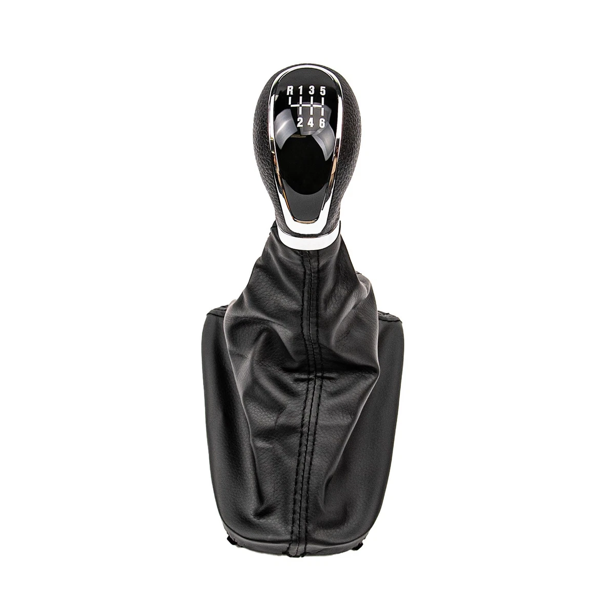 Pomello Leva Cambio Nero + Cuffia In Pelle, 5 Marce, Compatibile Con Opel Astra III H (2004-2010), Ricambio Per 93188021 - 3