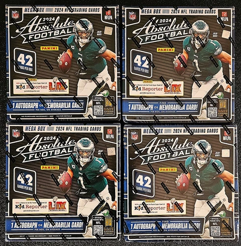 2024 Panini Absolute Football Mega Box 4 Sealed Boxes - Low Price Fast Shipping!