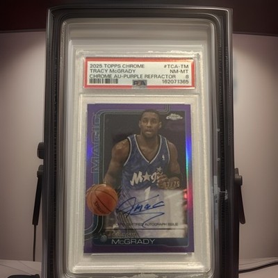 2025-26 Topps Chrome - Autographs Tracy McGrady #TCA-TM Purple Refractor /75...