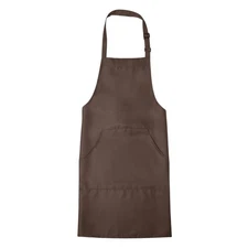 Kitchen Cooking Aprons Adjustable Long Ties Chef Apron with 2 Pockets Brown