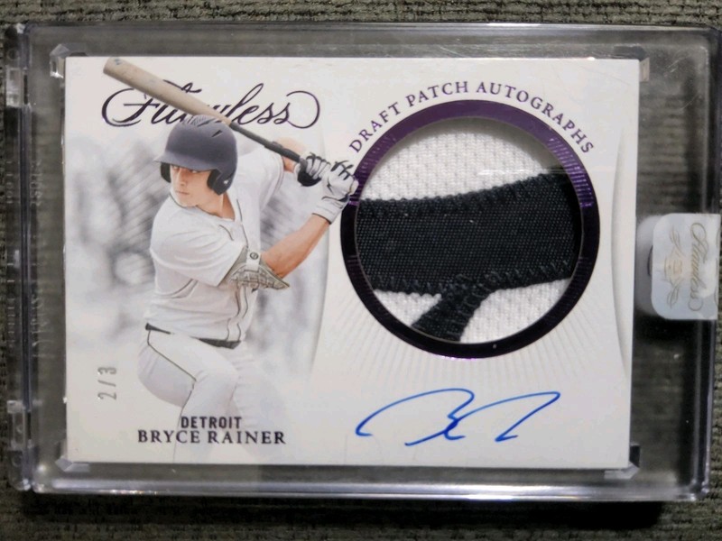 2025 Flawless Bryce Rainer Auto Draft Patch 2/3! Tigers Prospect!