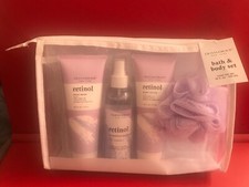 4 Pc Bath  Body Gift Set Body Wash Mist Lotion  Pouf  bag