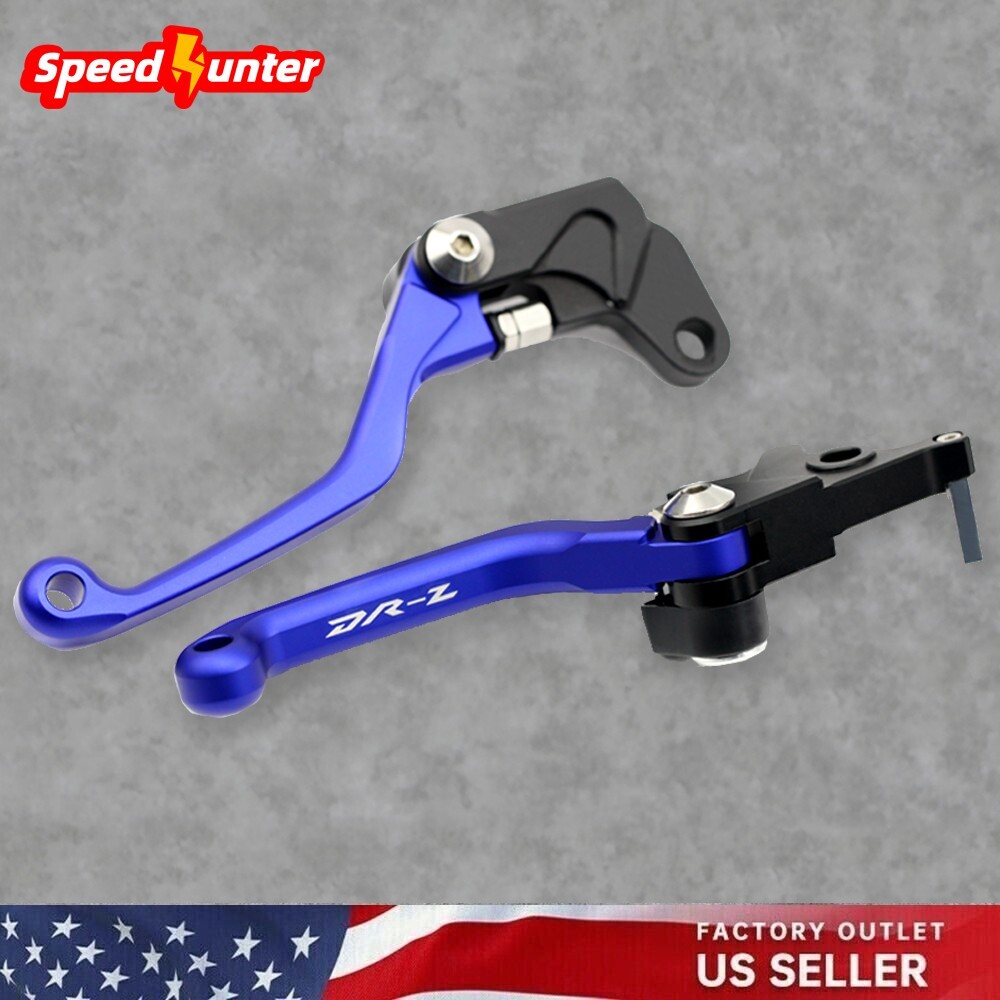 Pivot Brake & Clutch Levers For Suzuki DR-Z400 2000-2024 — CNC Aluminum, Anodized Colors, Adjustable Fit