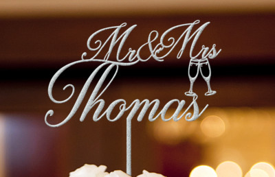 Personalized Wedding Cake topper, Custom wording Cake Topper
