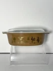 Pyrex 045 EARLY AMERICAN 2 1/2 QT Oval Casserole Dish with Lid - Excellent!