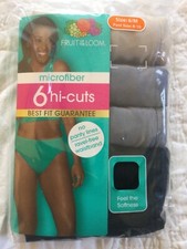 Fruit of the Loom Women  s Microfiber 5 pair Hi-Cuts 6M