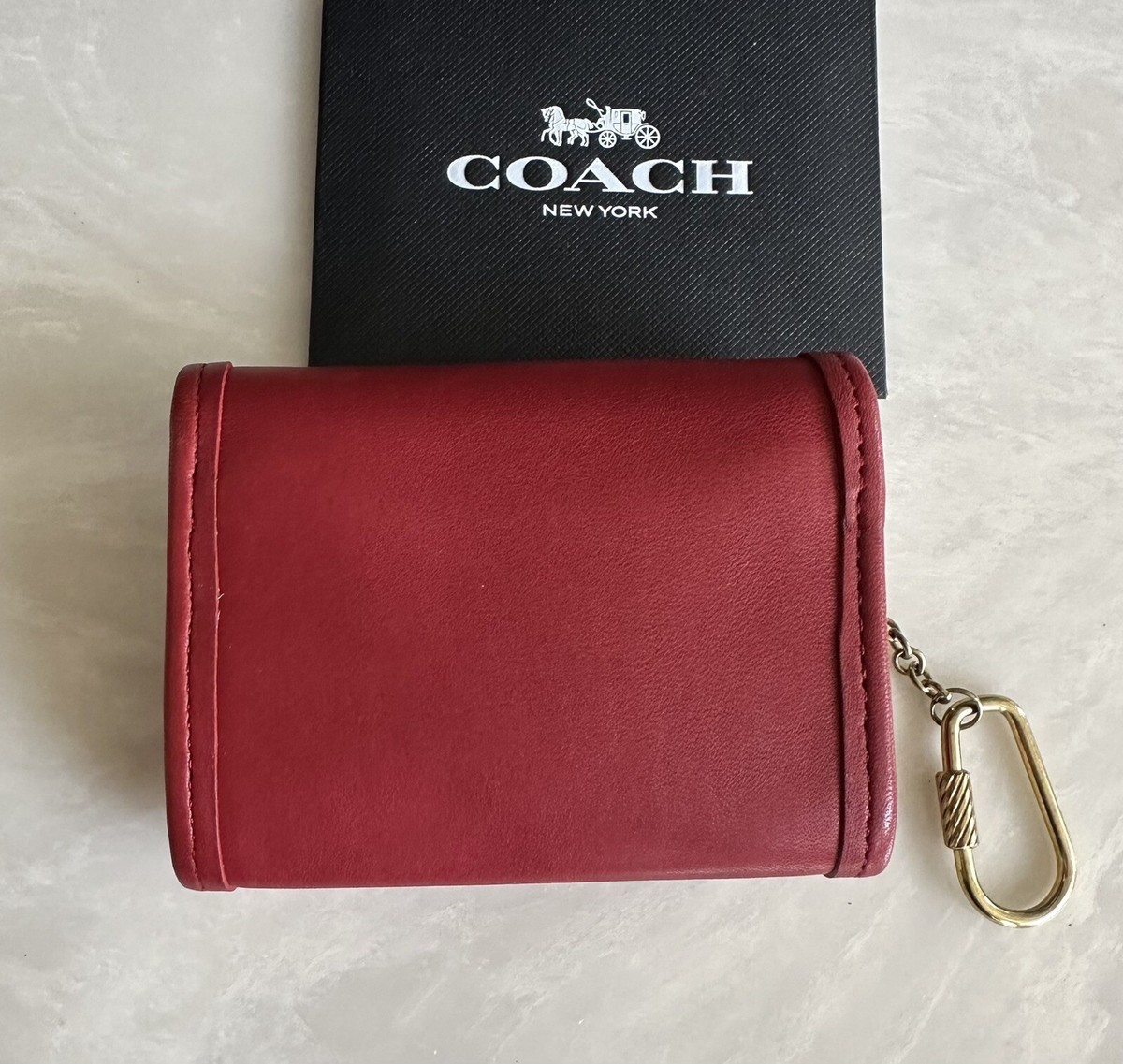 COACH VINTAGE RED LEATHER MULTIFUNCTION WALLET 7219 EUC | eBay
