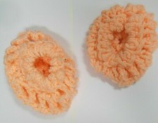 Lot of 2 hand crocheted snoods Peach Ballet Bun holder