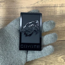 Coyote Wolf Badge Emblem fits mustang Grill / Trunk BLACK OUT Angry Agressive
