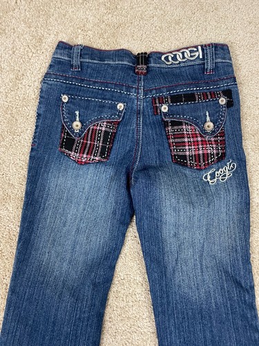 Coogi Denim Jeans Youth Girls 26x23 Relaxed Fit Bootcut Embroidered Logo Blue - Picture 4 of 14