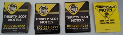 LOT OF FOUR UNUSED MATCH BOOKS FROM THRIFTY SCOT MOTELS