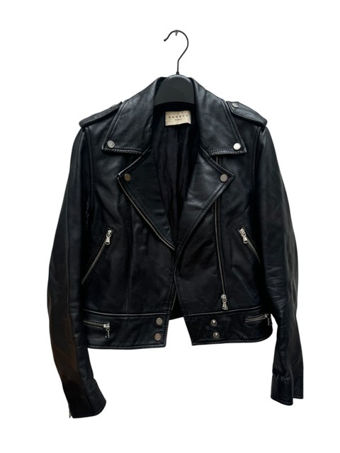 Sandro Black Biker Leather Jacket Size 1 / Fits US 4 / XS / EU 34