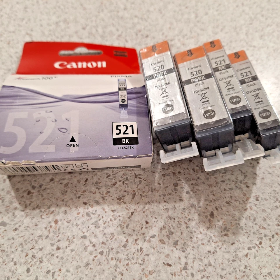 5X Compatible Ink CLI-521 + 520 Black For Canon PIXMA MP980 MP630 MP540 - Image 2 of 4