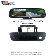 Tailgate Backup Camera & OEM 4.3LCD Mirror Monitor for 2009-2017 Dodge Ram Truck