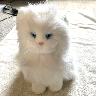 Dakin Princess Persian kitten-NWT-white-blue eyes-pink includes brush