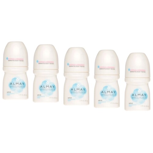5 Pack Almay Sensitive Skin Roll On Fragrance Free Anti Perspirant 1.7 Oz Each - Bild 1 von 6